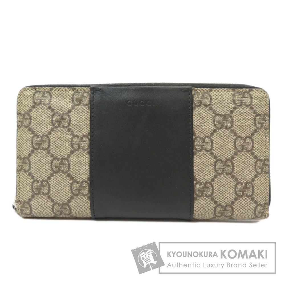 Gucci GG Supreme Round Zip Long Wallet Leather